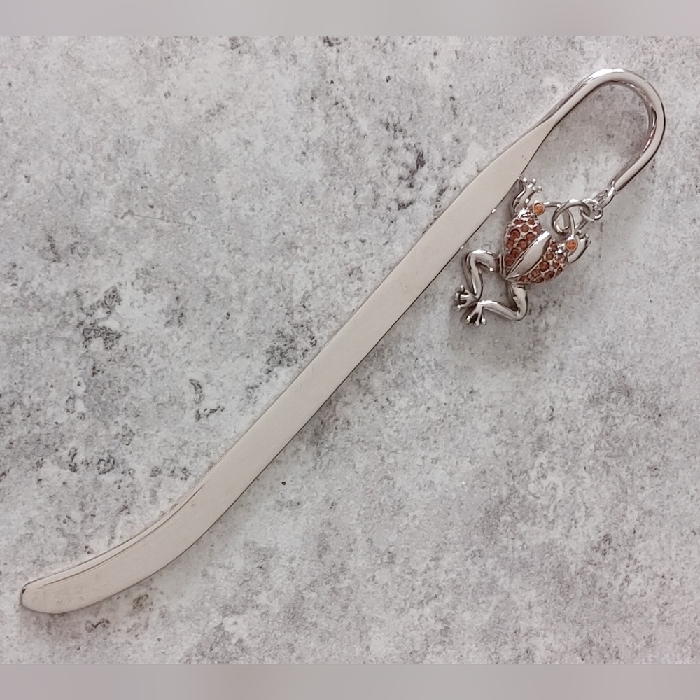Silver Tone Frog Bookmark